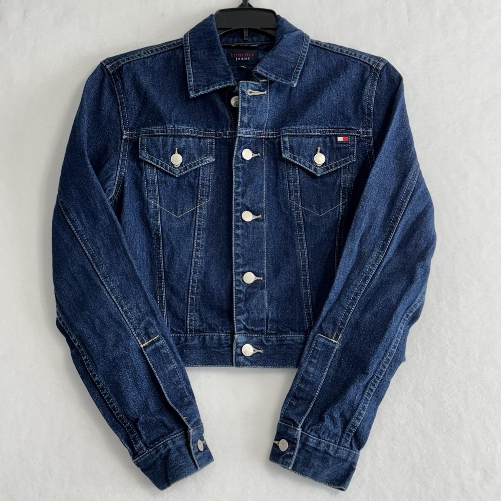 Tommy Hilfiger Blue Jean Jacket Youth Small 6-8 Vintage Denim Retro Y2K 2000
